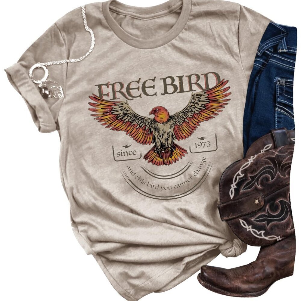 Vintage Country Music Graphic Tee Retro Y2K Casual Short Sleeve Top